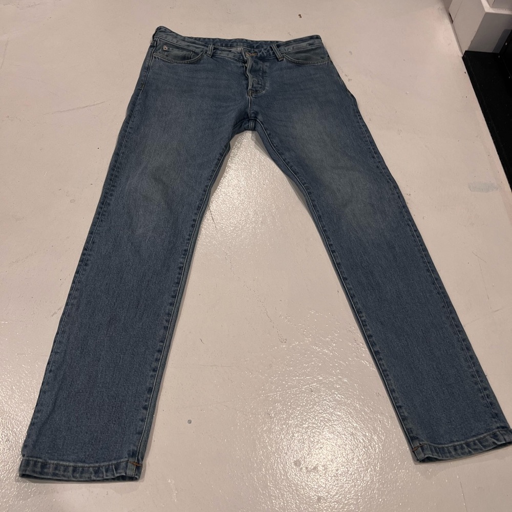 Buck Mason 34x34 Maverick Slim Jeans 12101 Double Dipped 14 oz Denim USA Made
